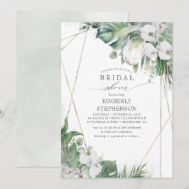 Invitación King Blanco Protea Orquídeas Ducha Tropical Bridal