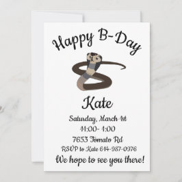 Invitación King Cobra Happy B day
