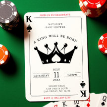King of Spades Casino Poker Card Boy Baby Shower