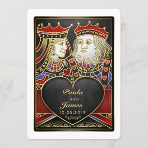 Invitación King & Queen Black, Red & Gold Vegas