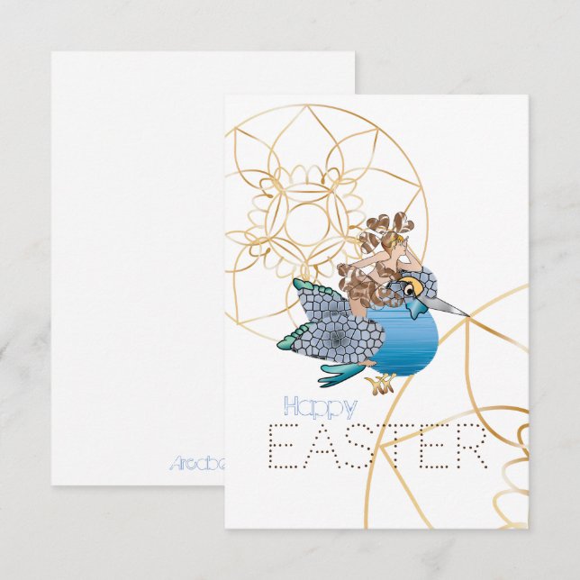 Invitación Kingfisher e le Fatine della Buona Pasqua (Anverso / Reverso)