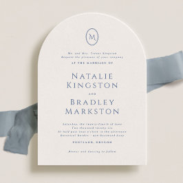 Invitación Kingston Elegant Monograma Typography Boda