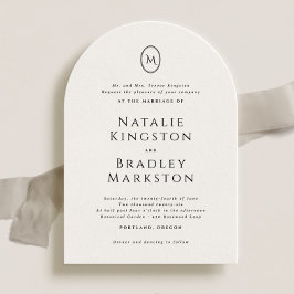 Invitación Kingston Elegant Monograma Typography Boda
