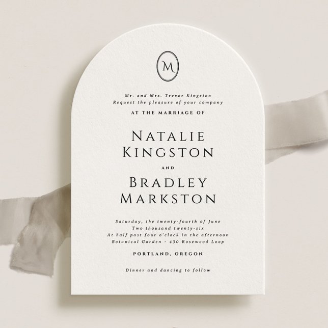Invitación Kingston Elegant Monograma Typography Boda (Subido por el creador)