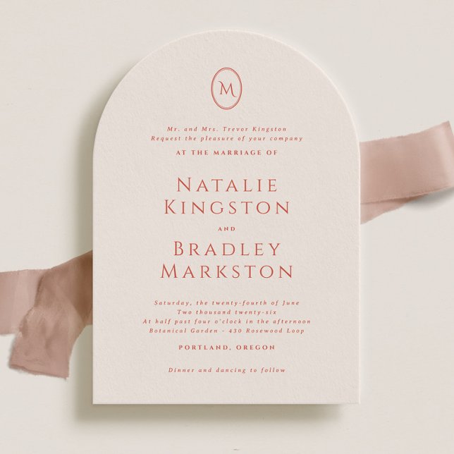 Invitación Kingston Elegant Monograma Typography Boda (Subido por el creador)