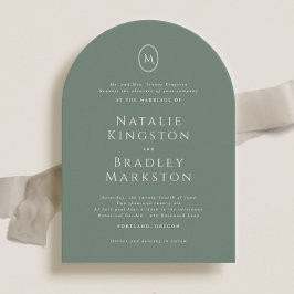 Invitación Kingston Elegant Monograma Typography Boda