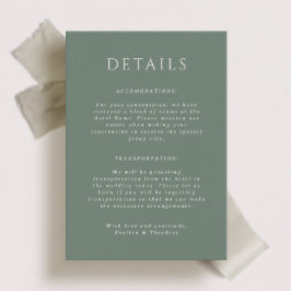 Invitación Kingston Portait Wedding Details Card