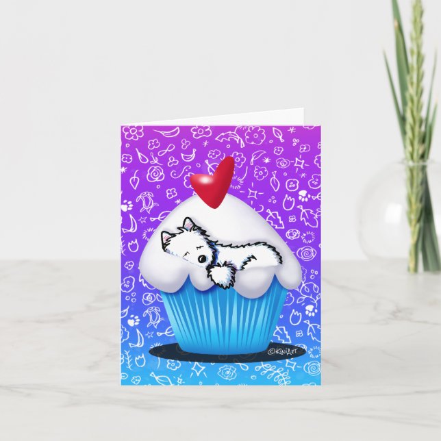 Invitación KiniArt Westie Cupcake (Anverso)