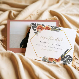 Invitación KINSLEY Boho Terracotta Photo Save the Date Invit