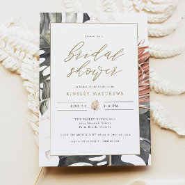 Invitación KINSLEY Boho Terracotta Tropical Bridal Shower Inv