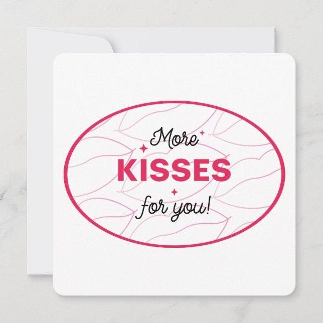 Invitación Kisses Love Lips Red Pink Lettering. (Anverso)