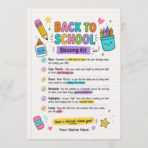 Invitación Kit de bendición de regreso a clases
