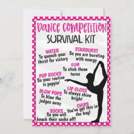 Invitación Kit de supervivencia de la competencia de danza
