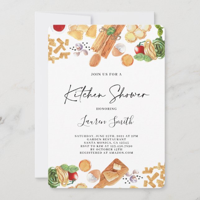 Invitación Kitchen Bridal Shower (Anverso)