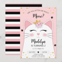 Kitten Meow Birthday Pink