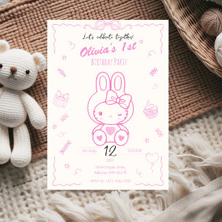 Invitación Kitty Birthday Girl Invitation