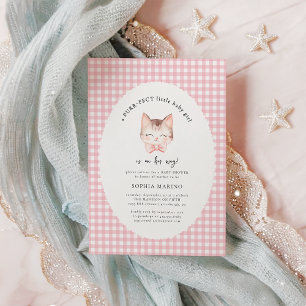 Invitación Kitty Cat Pink Purr-fect Baby Girl Baby Shower