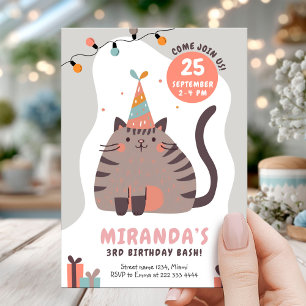 Invitación Kitty Fiesta Birthday Bash Invite