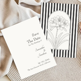 Invitación Klivia Flor Elegante Botánica Save the Date