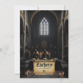 Invitación *~* Knight Castle Scroll Medieval AP88 Cumpleaños