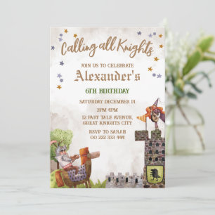 Invitación Knight Royal Medieval Boy Cumpleaños