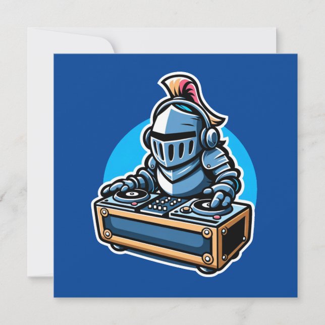 Invitación Knight Turntablist - Diseño de Personalizado de DJ (Anverso)
