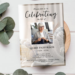 Invitación Knitter, Crafts, Celebration of Life Funeral Photo