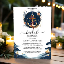 Knot Bote Navy Blue Nautical Bridal Shower