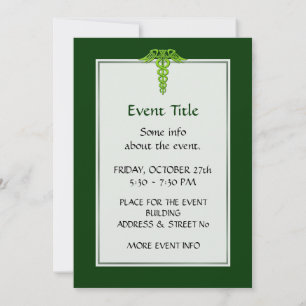 Invitación Knot Caduceus celta verde
