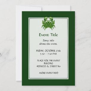 Invitación Knot celta de cangrejo verde