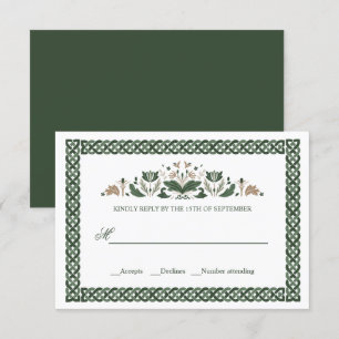 Invitación Knot celta   Moderno Boda floral irlandés