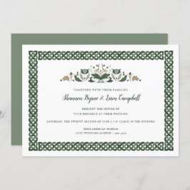 Invitación Knot celta | Moderno Boda floral irlandés