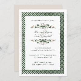 Invitación Knot celta | Moderno Boda floral irlandés