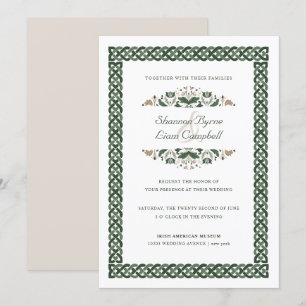 Invitación Knot celta   Moderno Boda floral irlandés