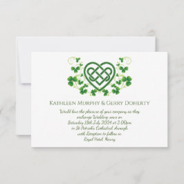 Invitación Knot de amor célico irlandés tradicional y Shamroc