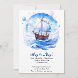 Invitación Knots of Love: Nautical Theme Boy Baby Shower