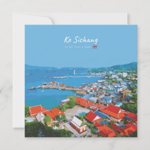 Invitación Ko Sichang, Tailandia - Vista vibrante del puerto
