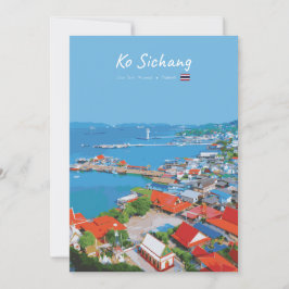 Invitación Ko Sichang, Tailandia - Vista vibrante del puerto