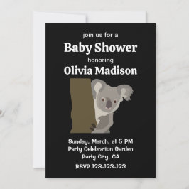 Invitación Koala Bear  Neutral Baby Shower
