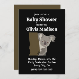 Invitación Koala Bear  Neutral Baby Shower