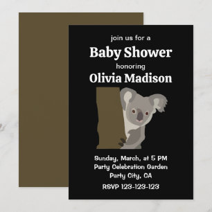 Invitación Koala Bear  Neutral Baby Shower