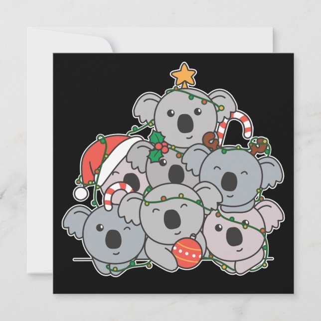 Invitación Koala Christmas Tree Funny Animal Christmas Invita (Anverso)