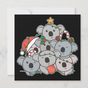 Invitación Koala Christmas Tree Funny Animal Christmas Invita