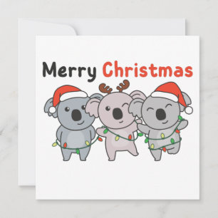 Invitación Koala Navidades Animales Koalas Feliz Navidad Inv