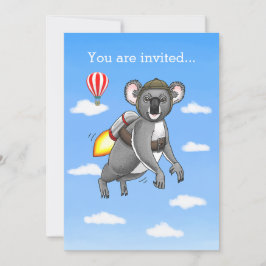 Invitación Koala Oso Cohete