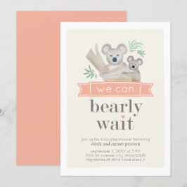 Invitación Koala Oso Podemos Abonar Parejas Esperadas Baby Sh