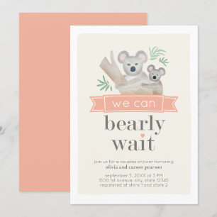 Invitación Koala Oso Podemos Abonar Parejas Esperadas Baby Sh