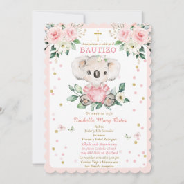 Invitación Koala para el bautizo de nuestra hija
