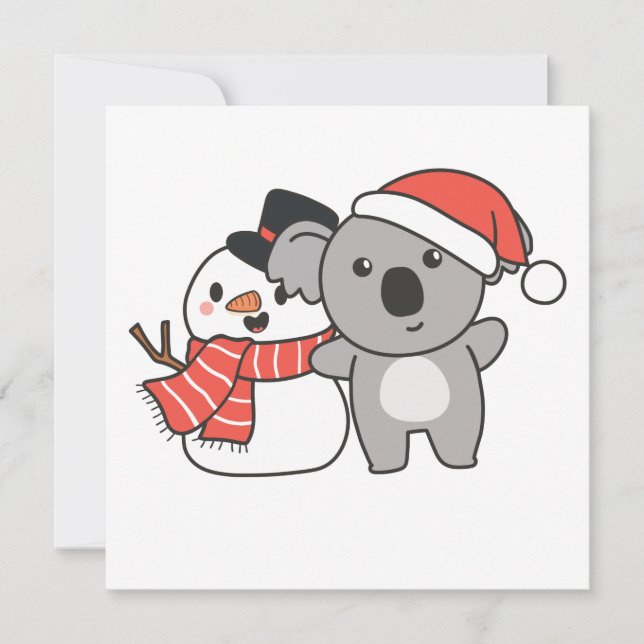 Invitación Koala With Snowman In Winter For Christmas Invitat (Anverso)
