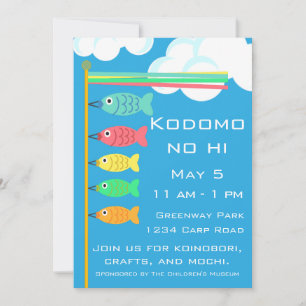 Invitación Kodomo-no-hi Koinobori Carpa